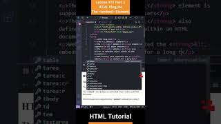 HTML Tutorial  Lesson 77 HTML Pluging  The embed Element Part 2 html5 htmltutorial js css [upl. by Ybba756]