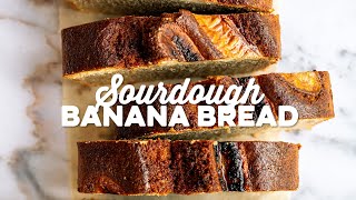 Sourdough Discard Banana Bread Air fryer or Oven  Supergolden Bakes [upl. by Rhea]