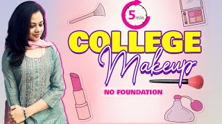 Easy college makeup without foundation😄 Anithasampath Vlogs [upl. by Waki470]