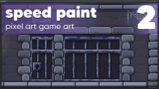 Pixel art game art prison tileset speed paint in Aseprite [upl. by Mary73]