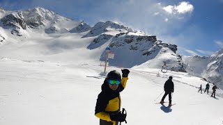 4K Verbier Skiing down to Cabane Mont Fort the most beautiful cafe in the Alps [upl. by Finnigan]