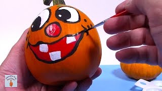 Painted Pumpkins  Pumpkin Painting Ideas  Painted Pumpkin Faces  Halloween Crafts [upl. by Walli529]