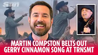 Martin Compston belts out Gerry Cinnamon song from pal’s shoulders during TRNSMT [upl. by Brandie]