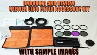 Neewer 58MM DSLR Camera Complete Lens Filter Kit Unboxing amp Review With Sample Images [upl. by Eatnoid530]