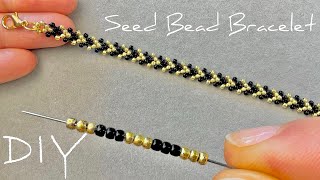 Easy Seed Bead Bracelet Tutorial Chevron Beaded Bracelet  Beads Jewelry Making [upl. by Kaete]