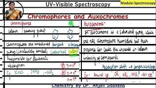 Chromophore and Auxochrome Uv spectroscopy Chromophore and Auxochrome in UV spectroscopy [upl. by Mat907]