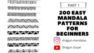 200 Easy Mandala Patterns for Beginners  Part 1  Mandala Art [upl. by Brouwer951]