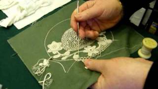 Irish Crochet Lace Demonstration by Nora Finnegan [upl. by Ludwog]