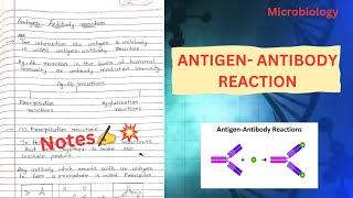 ANTIGEN ANTIBODY REACTION Notes📚 Microbiology  physiotherapy 2nd Yr💥 [upl. by Pain]