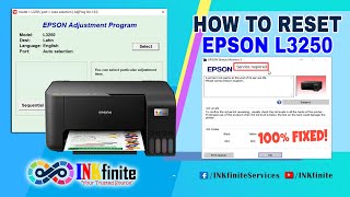 How to Reset EPSON L3250 Printer with Resetter  INKfinite [upl. by Chen]