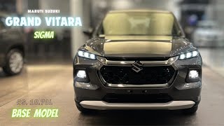 New Updated Maruti Suzuki Grand Vitara Sigma 2024 🔥 Base Model  1070L  Grey Colour  Review [upl. by Selia584]