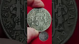 Numismática Española  8 reales con resellos chinos chopmarks 1797  Rey Carlos IV de España [upl. by Ahsima329]