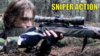 Airsoft VSR Sniper Action at POW Scotland HD [upl. by Ronoh]