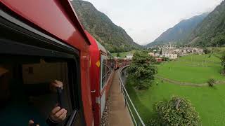 Bernina Express 360 turns  Krein Viaduct [upl. by Dalpe947]