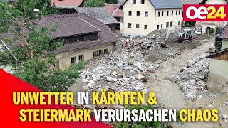 Unwetter in Kärnten amp Steiermark verursachen Chaos [upl. by Parnas]