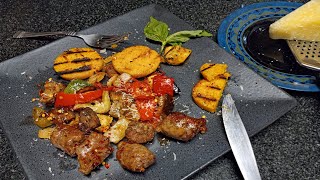 Ratatouille with Polenta and Sindonis Italian Sausage [upl. by Odie786]