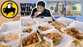 100 WORTH OF BUFFALO WILD WINGS TAKE OUT VS MAN [upl. by Dat]