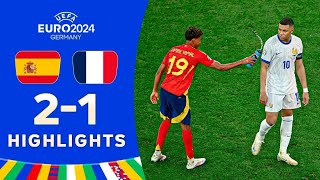 Spain vs France 21 HIGHLIGHTS  EURO 2024 [upl. by Yadrahc572]