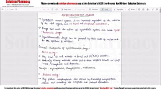 Class 17 Sympathomimetic Agents Part01  Medicinal Chemistry 01  Sympathomimetic Drugs [upl. by Ondrea]