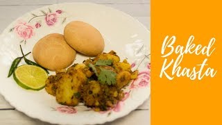 Baked Khasta with masala alu  Green peas khachori Tasty snack for festival season [upl. by Noiz]