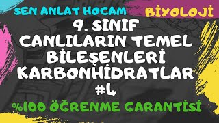 9 SINIF CANLILARIN TEMEL BİLEŞENLERİ KONU ANLATIMI 8  KARBONHİDRATLAR 4  TYT BİYOLOJİ  ✅ [upl. by Phionna344]