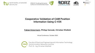 IEEE VTCFall 2020 Cooperative Validation of CAM Position Information Using CV2X [upl. by Yarak]