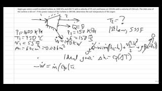 Thermodynamics Example Adiabatic turbine 1 [upl. by Tengler473]