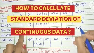 How to Calculate Standard Deviation of Continuous Data   Grouped Data Direct Method [upl. by Annohsed]