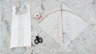 How to Make Kite With Polythene amp Broom Sticks  Easy Steps Full Details  Easy Plastic Bag Kite [upl. by Lola885]