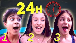 24H dans un TRAMPOLINE 😱 COMPILATION avec Lévanah Élina et les cousins [upl. by Sordnaxela213]