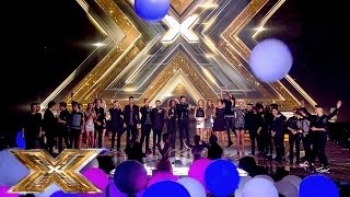 The Final 16 sing What A Feeling  The Final Results  The X Factor UK 2014 [upl. by Hollenbeck]