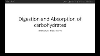 Digestion and Absorption of carbohydrates [upl. by Artinad]