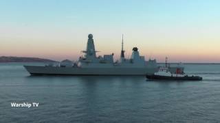 HMS DIAMOND D34 LEAVES DEVONPORT AT WESTERN KINGS AND CROSSES FIRESTONE BAY  19th January 2017 [upl. by Swainson570]