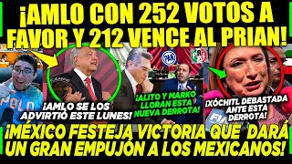 AMLO ¡CON 252 VOTOS A FAVOR Y 212 EN CONTRA VENCÉ AL PRIAN XÓCHITL QUEDA DEBASTADA ANTE ESTO [upl. by Etiuqal317]