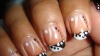 black and white nail art tutorial [upl. by Flosi]