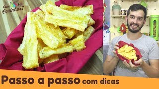 MANDIOCA FRITA NA AIRFRYER  Sequinha crocante e cremosa [upl. by Faun]