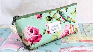 手縫いでペンケース 作ってみた＆作り方 How to make a lined zipper pouch マチ付き 裏地付き Hand sewing [upl. by Abihsot472]