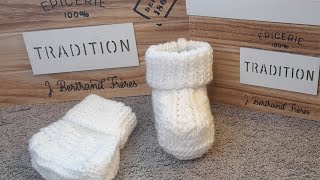 Tuto tricot chausson motif [upl. by Shanna]