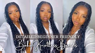 How To BohoGoddess Knotless Braids using Synthetic Hair [upl. by Casady]