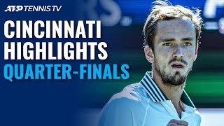 Tsitsipas vs AugerAliassime Medvedev Zverev Eye Semis  Cincinnati 2021 QuarterFinals Highlights [upl. by Avner]