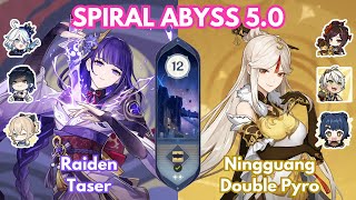 Spiral Abyss 50  Raiden Taser  Ningguang Double Pyro  Genshin Impact [upl. by Adian]