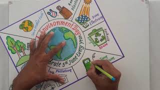 Environment Day Chart DrawingWorld Environment Day Poster Environment Day SloganKeshavlal Vora [upl. by Akalam499]