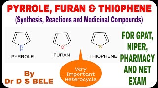 PYRROLE FURAN amp THIOPHENE Synthesis Reactions And Medicinal Compounds [upl. by Eliza]