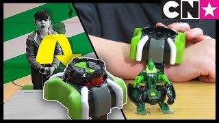 Ben 10 Omnitrix Toy Play  Ben transforms into aliens using OmniLaunch battle toys [upl. by Attelrahc103]