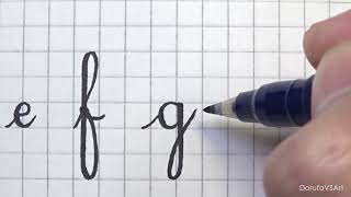 How to Write Lowercase Letters in French Cursive Handwriting  Ecriture Cursive Française [upl. by Lilly]