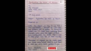 Letter writing format l sick leave application for school l sick leave application for office [upl. by Leirrad]