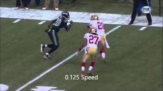 49ers sideline hit on Jeremy Lane 49ers vs Seahawks Game 11914  Slowed down [upl. by Dolan488]