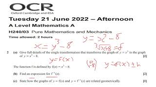 OCR A Level Maths Paper 3 Recorded and Uploaded Post Exams 2024 A Level Maths 2025 [upl. by Ttehr29]