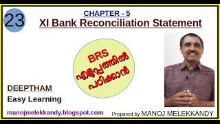 XI  ACC  23  Bank Reconciliation Statement 1 [upl. by Idissac]