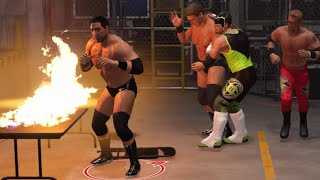 WWE 2K24  Christian vs Chuck Palumbo vs JBL vs The Hurricane  Backstage Brawl [upl. by Donielle]